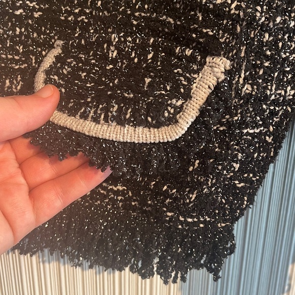 Ann Taylor cropped jacket with fringe & shoulder pads - Picture 4 of 7